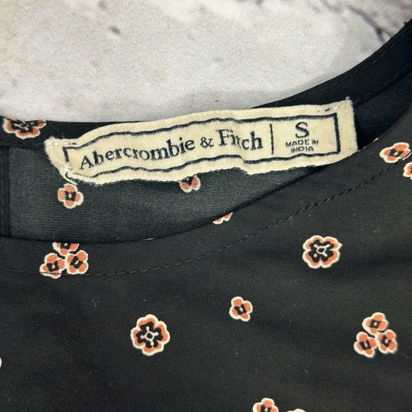 Abercrombie & Fitch Black & Rust Floral‎ Border Print Mini Dress – S - Picture 7 of 14